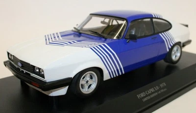 Minichamps 1/18 Diecast 155 788600 - 1978 Ford Capri 3.0 White w/ blue stripes - Image 1 of 4