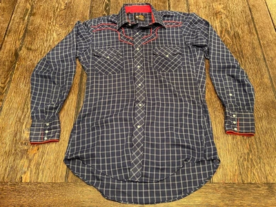 Camisa vintage KENNY ROGERS Western Collection by Karman para hombre M azul perla a presión Foto 1 de 4