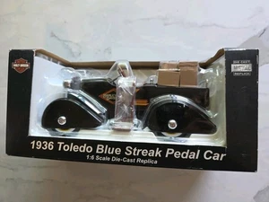 Harley Davidson 1:16 Die Cast réplica 1936 Toledo Blue Streak coche a pedales nuevo en caja 2004 - Imagen 1 de 4