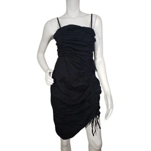 Bailey 44 Womens Size Medium Aphrodite Dress in Black Ruched Tie Bodycon Strappy - Picture 1 of 8