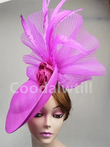 Elegant Flower Fascinator Pillbox Cap Wedding Women Fascinator Hat Headband - Picture 1 of 20
