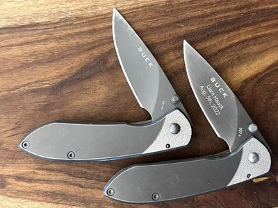 Navaja de Bolsillo Buck 327 Nobleman - Acero Inoxidable con Clip para Cinturón Muy BONITA (Lote de 2) Foto 1 de 4