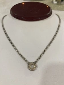 David Yurman 925 Sterling &18k Yellow Gold Diamonds Cookie Pendant - Picture 1 of 6