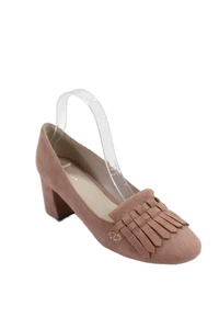 Cole Haan Grand.OS Womens Block Heel Fringe Suede Pumps Pink Size 8 - Picture 1 of 5