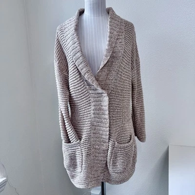 Eddie Bauer Chunky Loose Knit Slouchy Cardigan Shawl Collar Ladies Cardigan L - Image 1 of 4