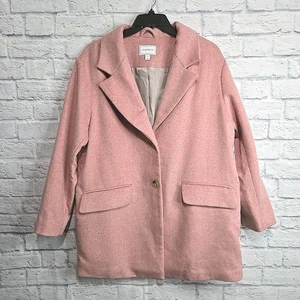 Abrigo de lana Charter Club para mujer XL rosa botón forrado delantero longitud media nuevo - Imagen 1 de 14