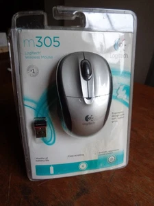 M305 Logitech New SEALED! Wireless Silver Mouse Ergonomic Design Comfort - Picture 1 of 4