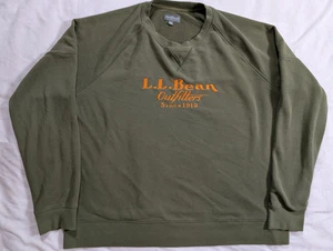 L.L. Bean Men's Signature Slim Fit Rugged Crewneck 1912 Sweatshirt Green 2XL XXL - Picture 1 of 10