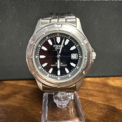 Pulsar Reloj de Cuarzo Solar 38MM Solar V145-0A50 Japón Real Stunner #99 Foto 1 de 4