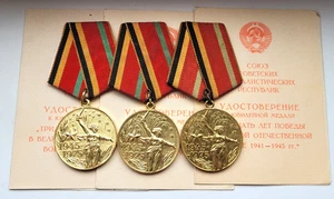 30 years of victory War veteran Set of 3 USSR Soviet russian military medals - Picture 1 of 10