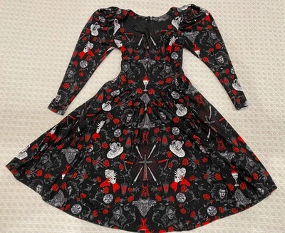 НОВЫЙ! Платье-качели Micheline Pitt x Vixen EDWARD SCISSORHANDS, размер маленький, черное красное - Изображение 1 из 4