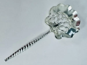 Oval Twist Whiting Pierced Bon Bon Sterling Silver Spoon 4.5" - Picture 1 of 5