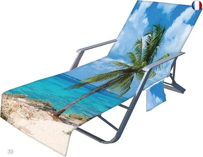 Fansu Chaise Longue Housses Serviette de Plage, Serviette Poids Léger  - Photo 1/4