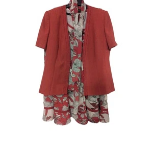 Jacques Vert Pink  Jacket (14),  Skirt (16), Top (14) and Scarf Set - Picture 1 of 12
