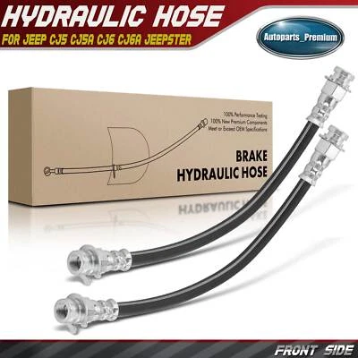 Manguera hidráulica de freno delantera derecha y derecha 2 piezas para Jeep CJ5 CJ5A CJ6 CJ6A Jeepster 66-71 Foto 1 de 4