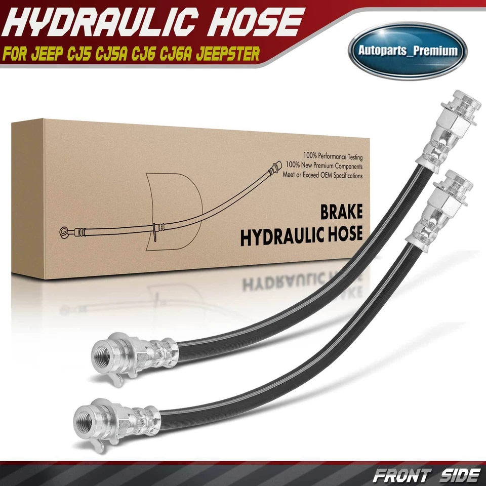 Manguera hidráulica de freno delantera derecha y derecha 2 piezas para Jeep CJ5 CJ5A CJ6 CJ6A Jeepster 66-71 Foto 1 de 4