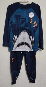 Wonder Nation 2-Pc Shark Glow-In-The-Dark Pajama Sleep Set, Sz XS (4/5) - Picture 1 of 5