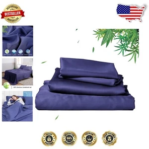 Queen Size Silky Soft Bamboo Sheets Set for Hot Sleepers - Breathable & Cooling - Picture 1 of 11