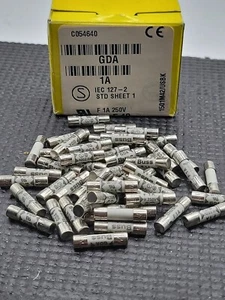 51pcs - BUSSMANN BY EATON BK/GDA-1A FUSE CARTRIDGE 1A 5X20MM FAST ACTING (1F2) - Picture 1 of 7