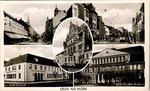 AK GRUSS AUS HILDEN METTMANN MITTELSTRASSE + STADT SPARKASSE 5 BILD 1939 - Bild 1 von 2