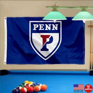 BANDERA DE LOS CUÁQUEROS PENN 3X5 UNIVERSIDAD DE PENNSYLVANIA NUEVA BANDERA HOMBRE BANDERAS CUEVA - Imagen 1 de 8