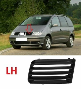 Für SEAT ALHAMBRA 7M 2000-2010 Vorne Links Oberer Grill Gitter Blende Stoßstange - Picture 1 of 8