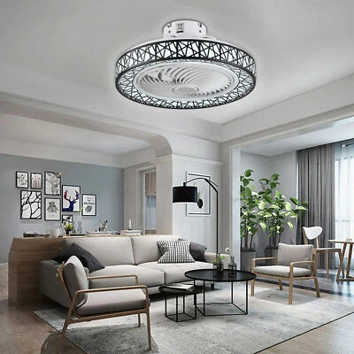 Modern Invisible Ceiling Fan Light LED Dimmable Chandelier Lamp w/Remote New - Image 1 of 4