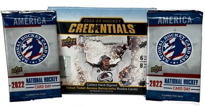 2022-23 Upper Deck Credentials Hockey Hobby Box w/ BONUS PACK - Image 1 of 4