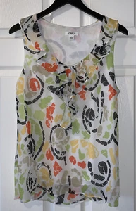 Cato Ruffle GeoDesign Sleeveless Top Blouse Size Large - Picture 1 of 4