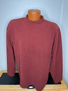 Men's Columbia Hiking L/S Mock Athletic T-Shirt Size Medium M - Rust Orange