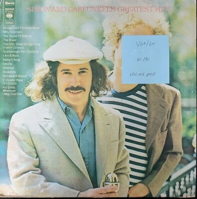 Simon & Garfunkel's Greatest Hits Vinyl Record VG+/G+ CBS 69003 1972  - Imagem 1 de 2