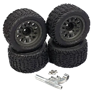 ARRMA Vorteks 3S BLX Mega Wheels Set DBoots Katar Gun Metal 14mm Hex AR550091 - Picture 1 of 4