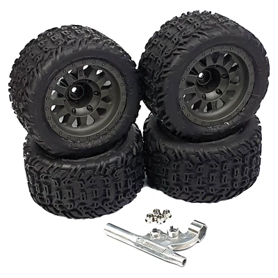 ARRMA Vorteks 3S BLX Mega Wheels Set DBoots Katar Gun Metal 14mm Hex AR550091