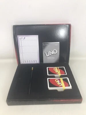 Mattel 2001 UNO DELUXE card Game Complete In Box Used - Image 1 of 4