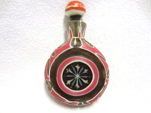 Schnupftabakglas - Brasilflaschl - Geschliffen um 1880 mit Überfang & Stöpsel !! - Bild 1 von 7