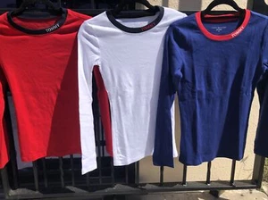 Ladies NWT Tommy Hilfiger Logo Long Sleeve Tshirt - Picture 1 of 6