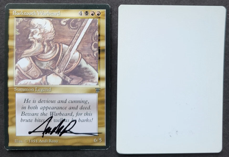 Signed MTG Magic ARTIST PROOF _ Legends BARKTOOTH WARBEARD _1/150 Andi Rusu VHTF - Image 1 of 1