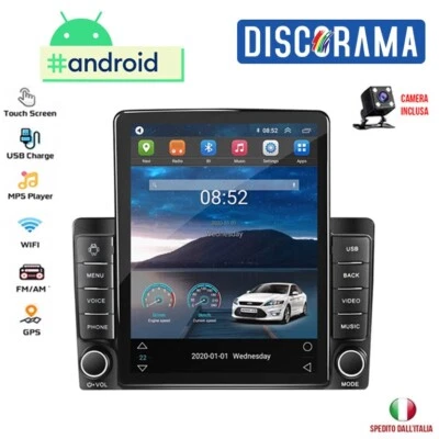 AUTORADIO ANDROID STEREO AUTO 9.5" POLLICI VERTICALE 2 DIN WIFI NAVI CAR TABLET - Immagine 1 di 4