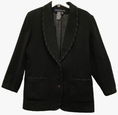Blazer para mujer IB Diffusion negro profesional de lana cachemir talla 12 Foto 1 de 4