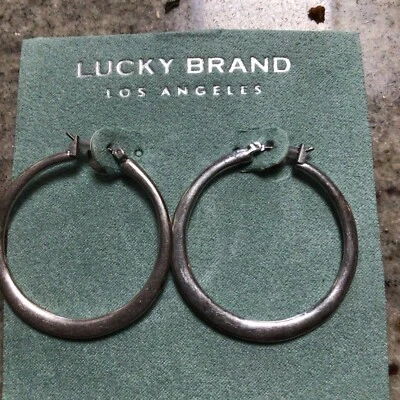 Lucky Brand Silver Tone Hoop Earrings, NWOT - Image 1 of 3