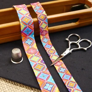 Designer Antwerp Flowers Red Jacquard Art Ribbon Dog Collar MA902 - Picture 1 of 5