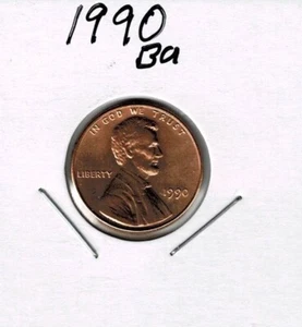 1990 BU Lincoln Cent W/ Multiple Irregularities on Reverse - Picture 1 of 2