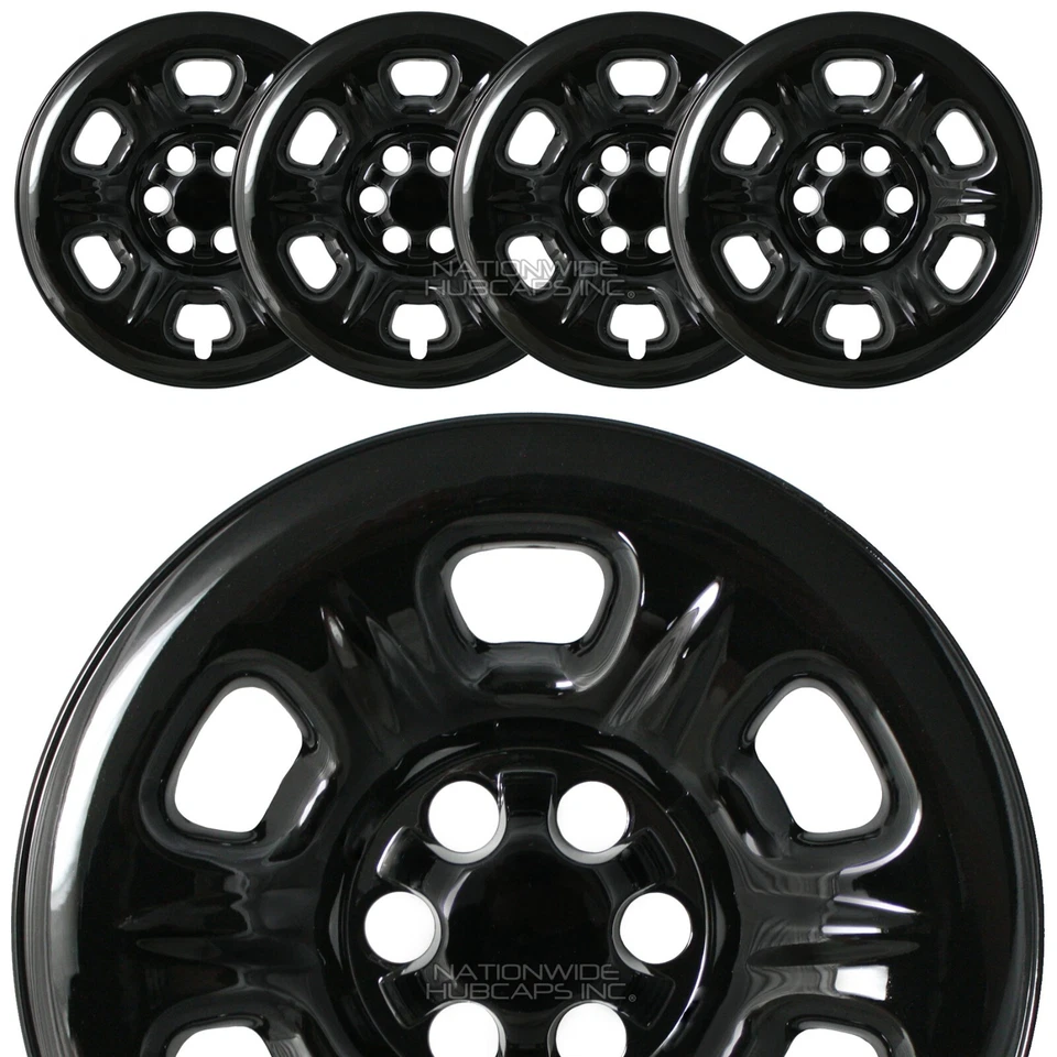 4 para Nissan Frontier S 2005-2024 Negro 16" Cubiertas de rueda Tapacubos Cubiertas de llanta Foto 1 de 4