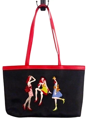 VTG SYDNEY LOVE Hip Chic Embroidered Fashion Fashionista Nylon Tote Shoulder Bag - Image 1 of 4
