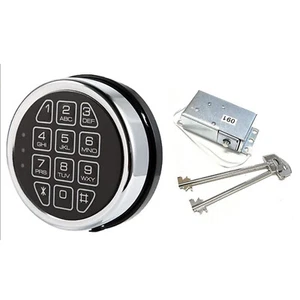 Gun Safe Lock Replacement Chrome Keypad Safe Electronic Lock with Solenoid 2 Key - Picture 1 of 10