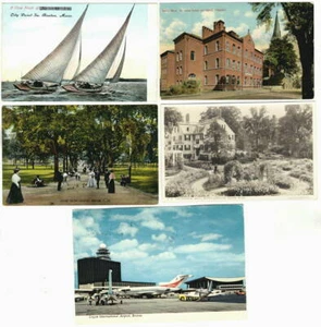 Boston area postcard lot 1906 -1981. City Point Yachts, Salem RPPC, etc. MASS. - Picture 1 of 6