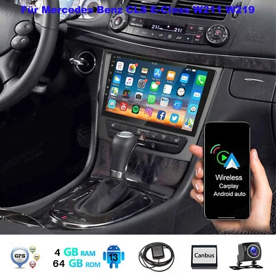 Autoradio DAB+ 4+64G Android 13 per Mercedes Benz CLS Classe E W211 W219 GPS Nav