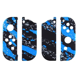 Soft Touch Blue Splash Front + Back Shells for Nintendo Switch Joycon & OLED - Picture 1 of 6