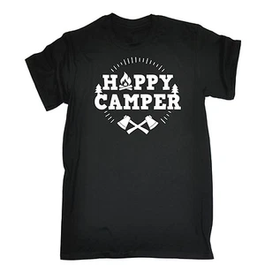Happy Camper Camping Trip Adventure Funny T-SHIRT Birthday gift present joke - Picture 1 of 9