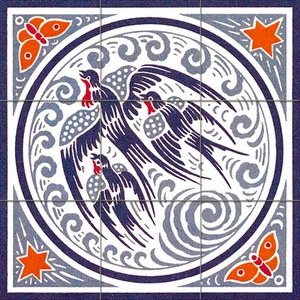 Wandbild Keramikfliesen Jugendstil Spritzschutzfliese #512 - Bild 1 von 1